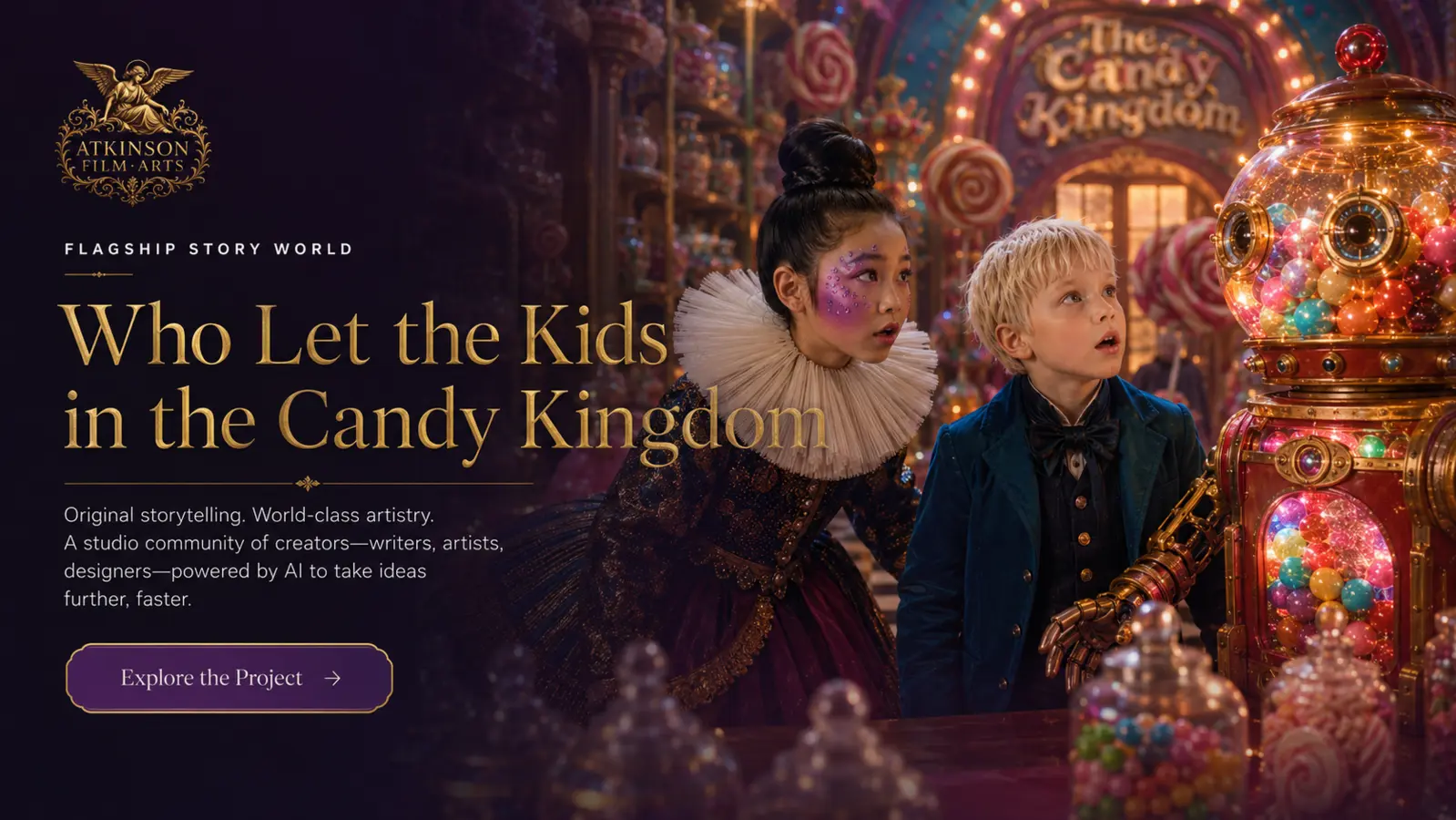 Promotional image from the creative project Who Let the Kids in the Candy Kingdom