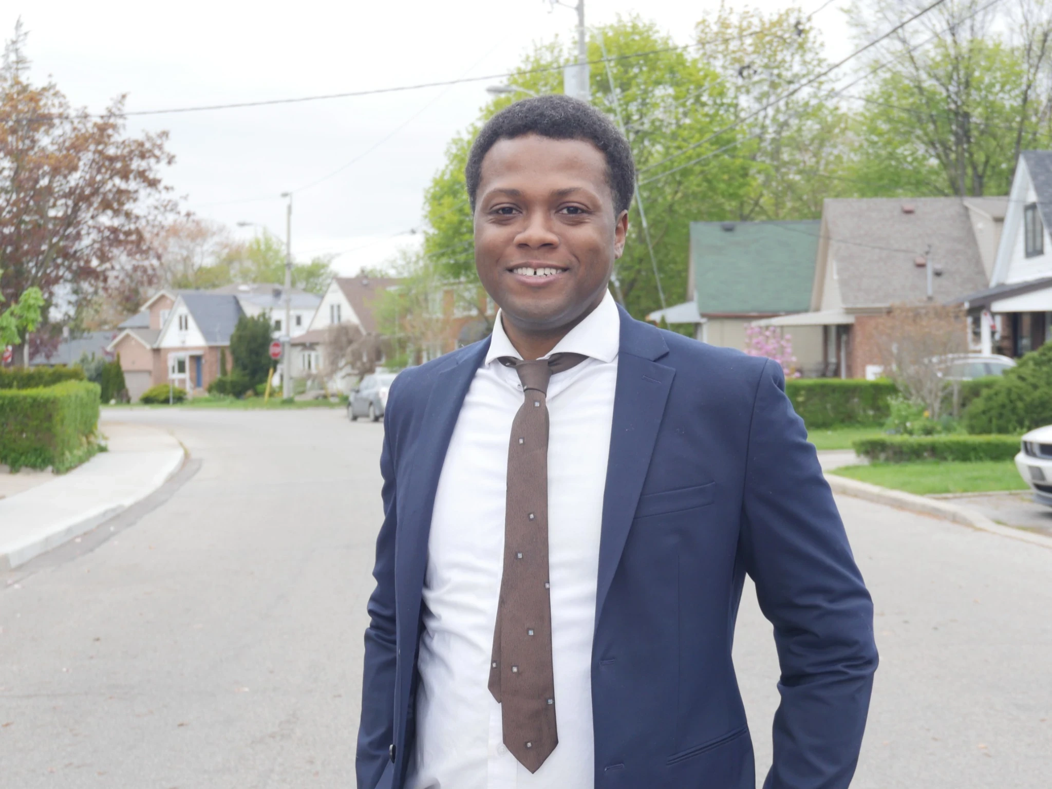 Jamie Atkinson on a Toronto residential street