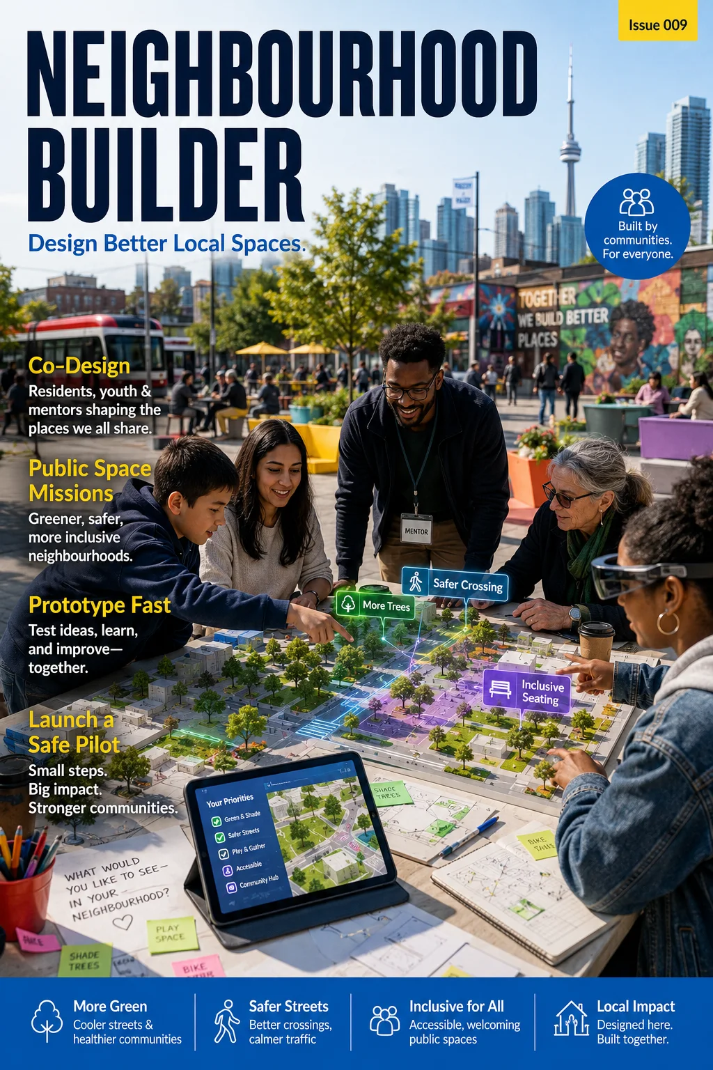 Neighbourhood Builder bright Toronto magazine concept