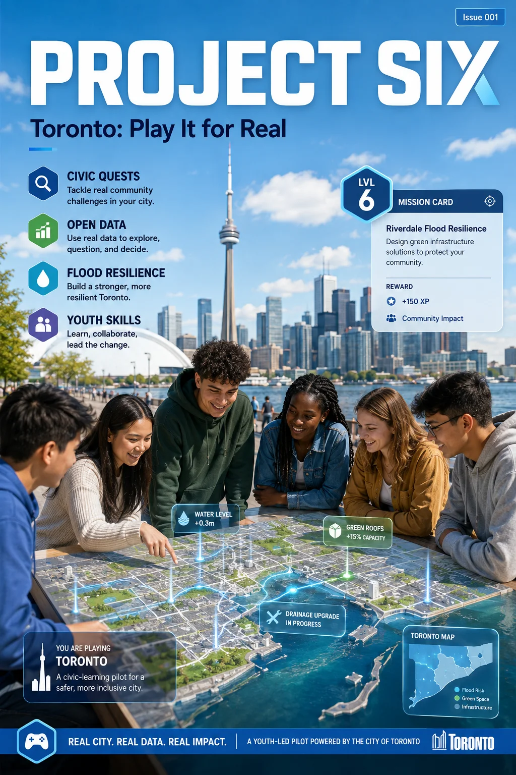 Project Six civic-learning video game magazine concept set in Toronto