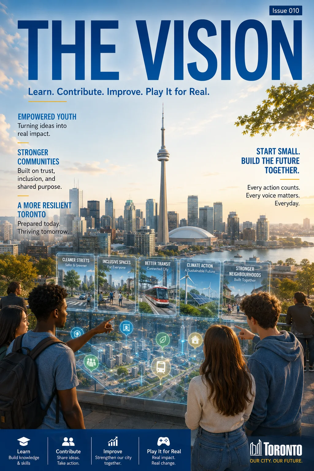 Toronto 2076 bright daytime magazine concept