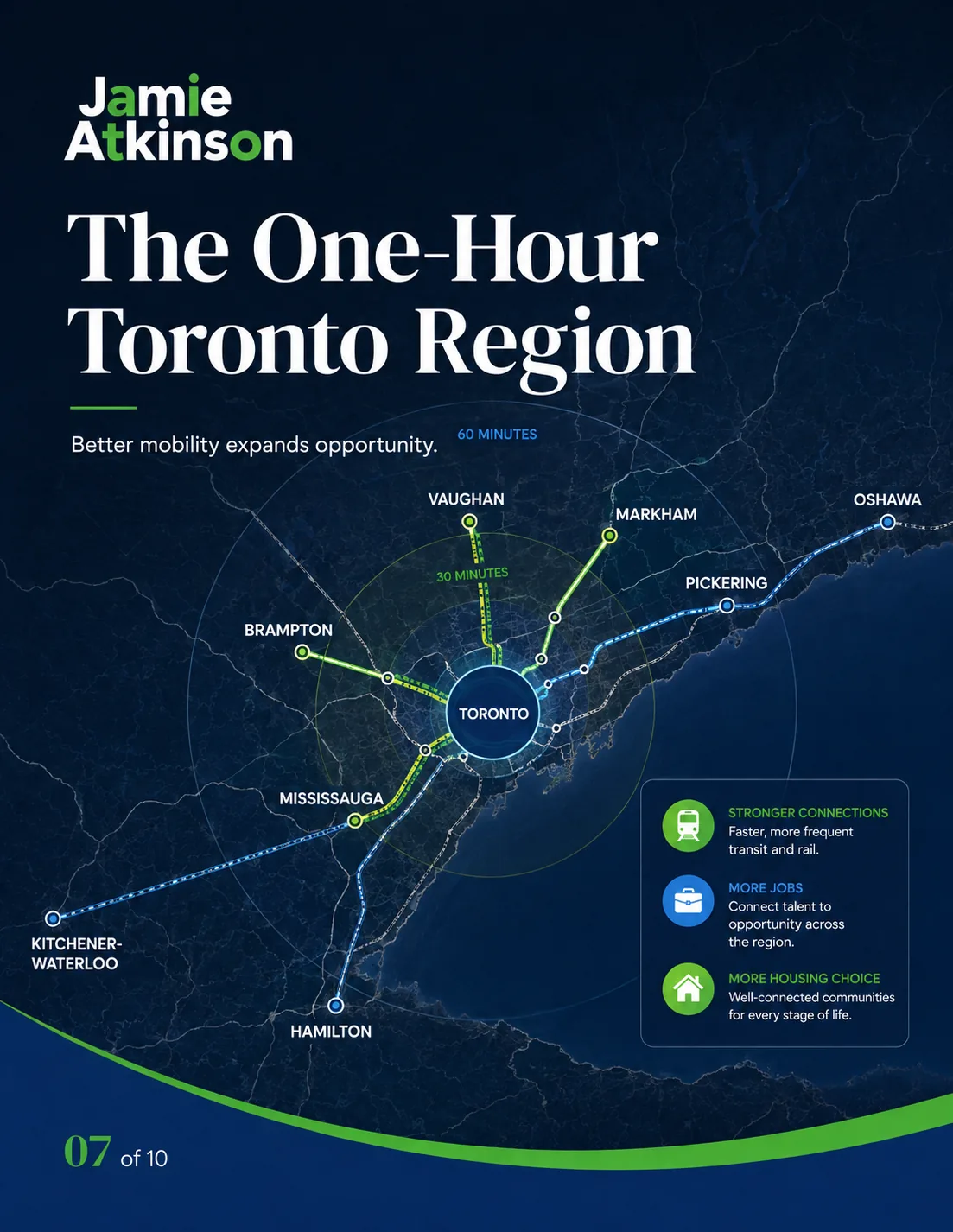 One-Hour Toronto Region map