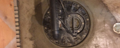 Sump pump installation in progress