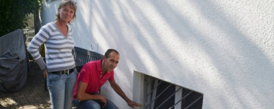 Happy customer with rebate check