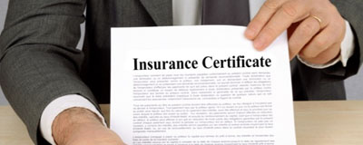 Insurance certificate document